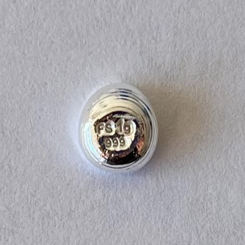 1 gram SILVER 99.9% hand poured bar coin. One gram 1g 