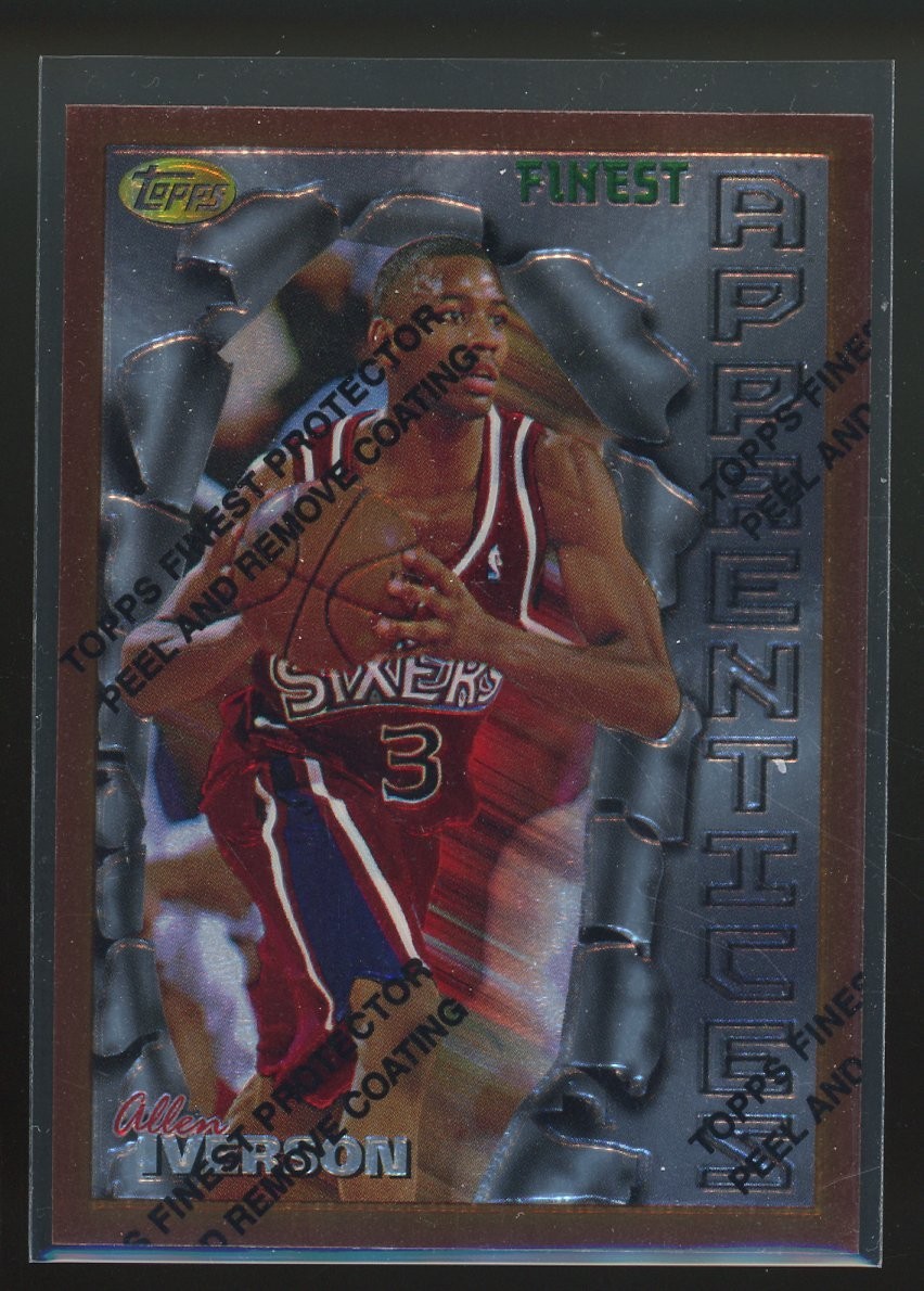 1996-97 Topps Finest ALLEN IVERSON with coating 76ERS SIXERS #69 RC