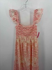 Pre-Owned Sunday Up Pink Size Large Floral Shift Midi Sleeveless Dress