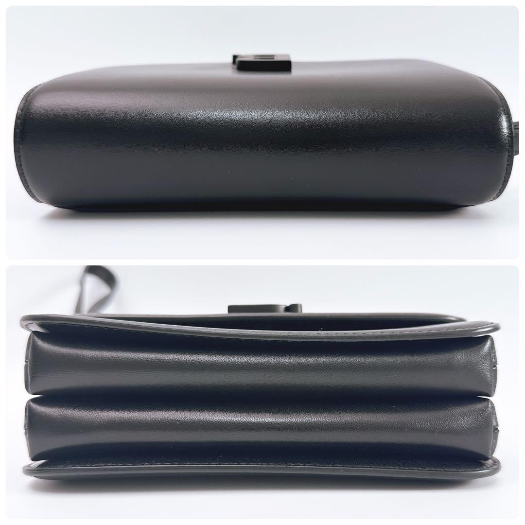 Balenciaga B Logo Women's Shoulder Bag Crossbody Clutch 2way Leather Black thumbnail 4