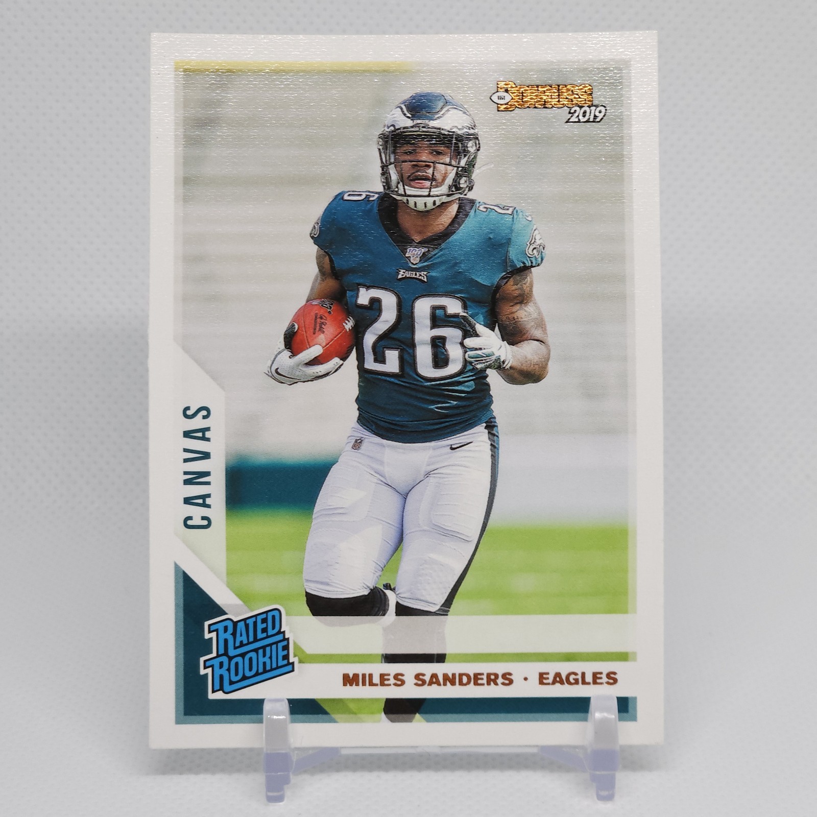 Miles Sanders Rated Rookie Canvas (RC) 2019 Panini Donruss #322 Philly Eagles