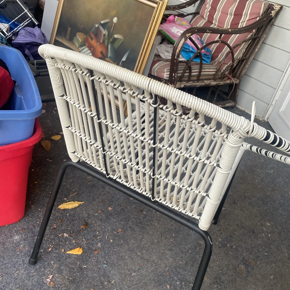 复古中世纪现代柳条藤铁环碟椅左一! — 第 4/4 张图片