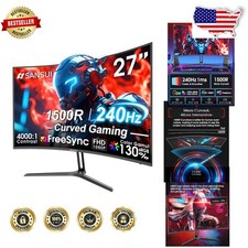 Fast 27" FHD 1080P Curved Gaming Monitor  240Hz, 1ms MPRT, HDR, FreeSync