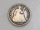 1849/6 5C SEATED LIBERTY SILVER HALF DIME 9 OVER 6 MINT ERROR