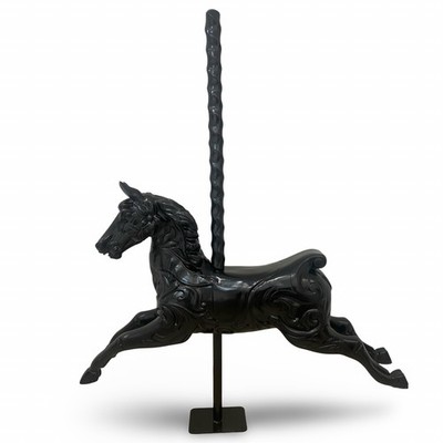 Schwarz Full Size Jahrmarkt Karussell Karussell Pferd Requisite Statue auf Twist