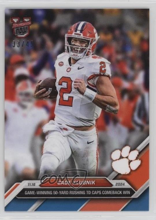 2024 Bowman U Now Blue 33/49 Cade Klubnik #42 1hg1