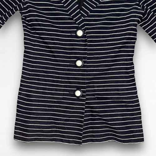 Yves Saint Lauren YSL Skirt Suit Black White Stripe 3 Button Blazer Womens Sz 6 - Picture 4 of 16