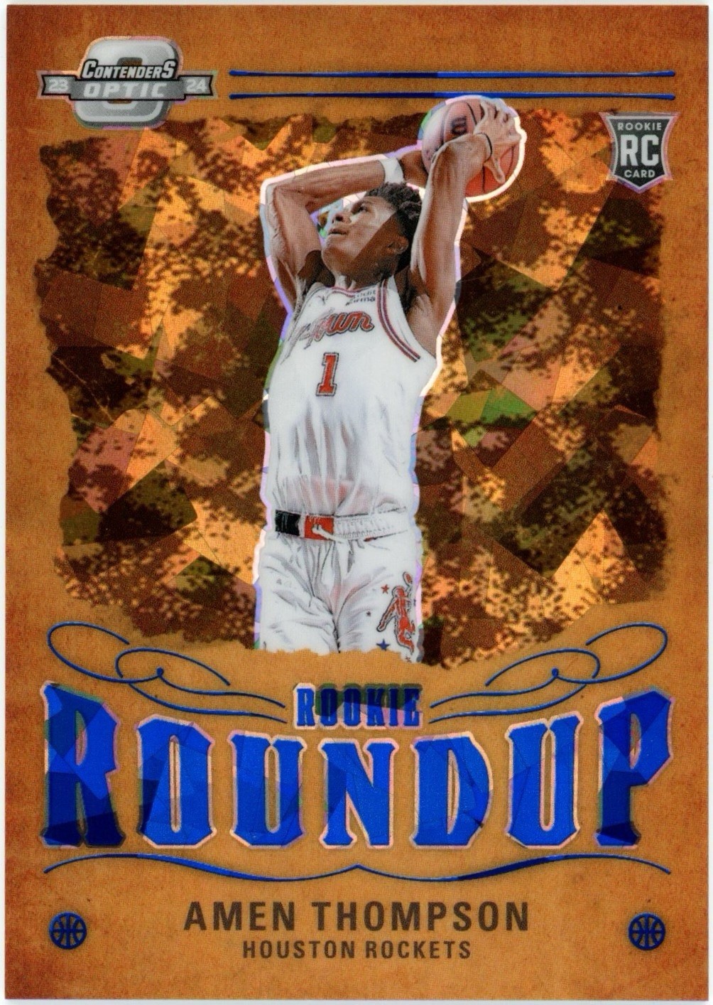 2023-24 Contenders Optic Amen Thompson #11 RC Rookie Roundup BLUE Ice #67/75