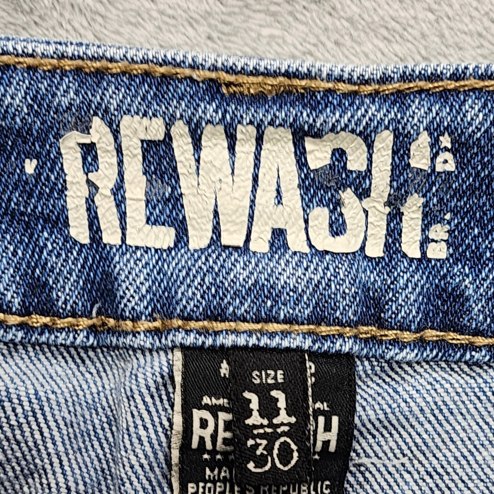 Rewash Jean Shorts Womens 11/30 Blue Super High Rise Mom Cuffed Distressed