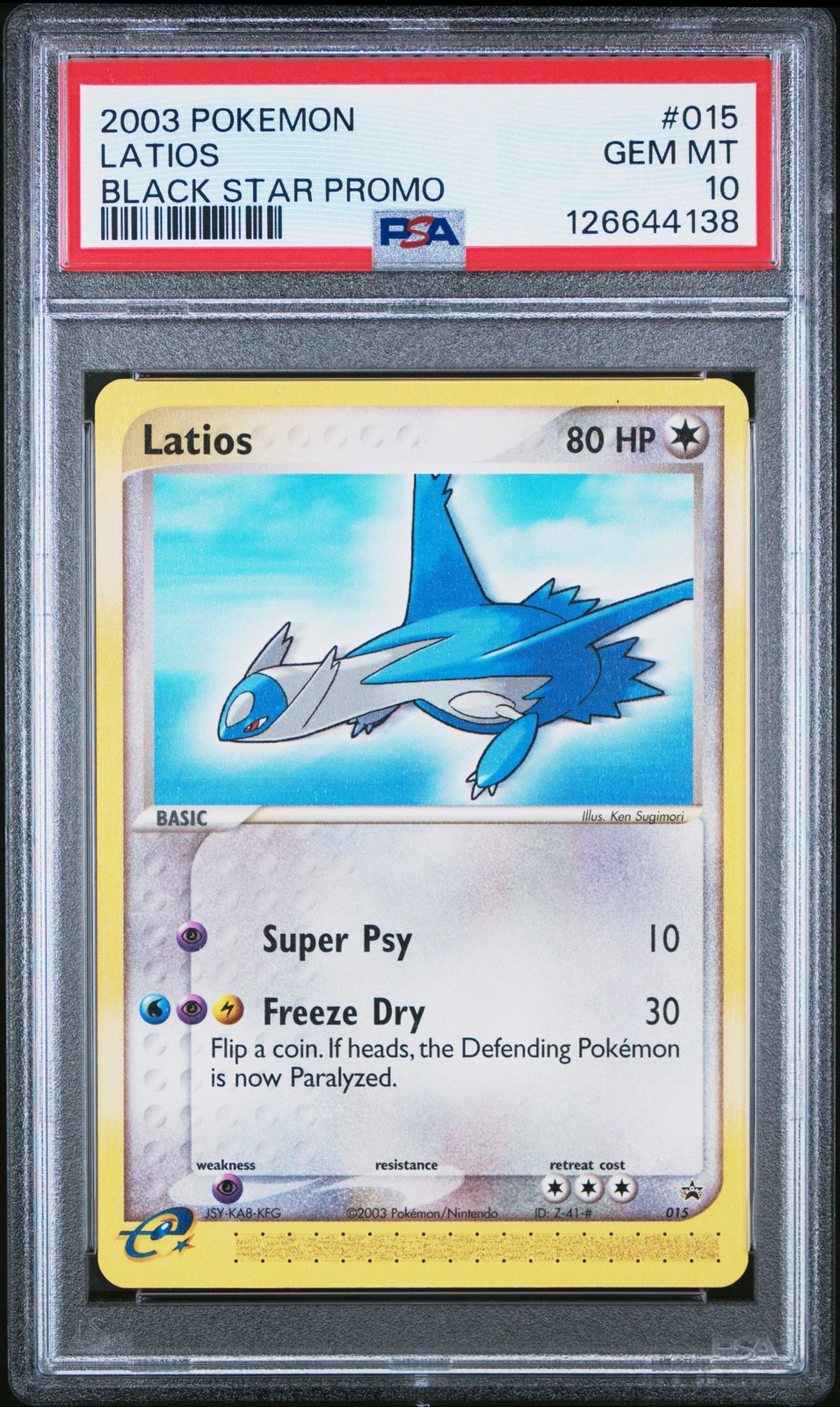 2003 POKEMON BLACK STAR PROMO #015 LATIOS PSA 10