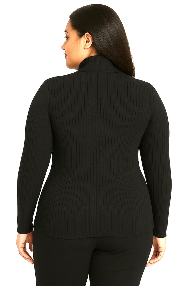 NWT $99 1X Plus Athleta Black Flurry Blizzard Rib Turtleneck Shirt Top #631818 - Image 2 of 4
