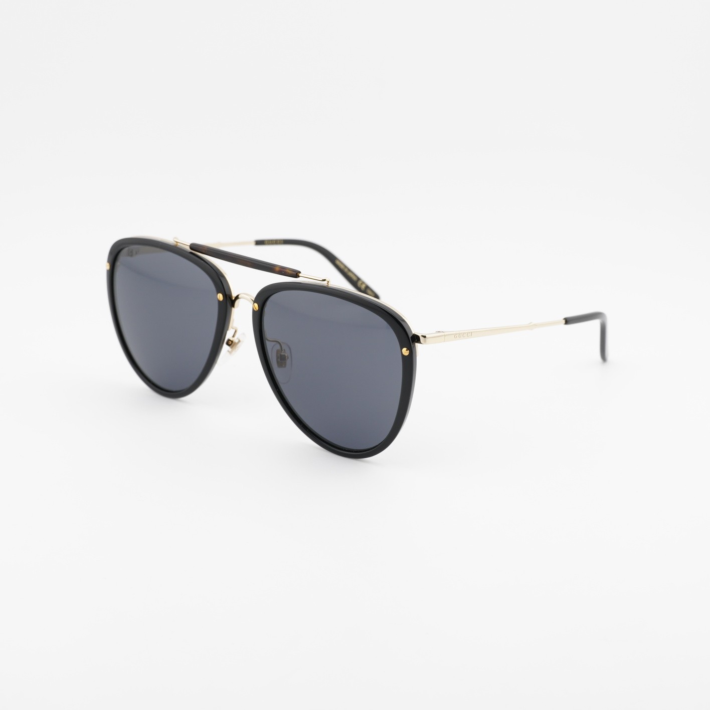 GUCCI GG0672S 001 Black Gold/Grey 58-19-145 Sunglasses New Authentic