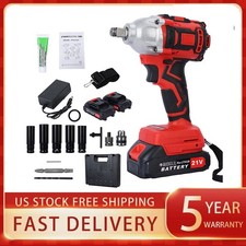 21V Cordless Impact Wrench Kit with 2 Batteries  Charger Brushless Motor