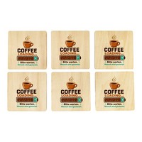 6Er Set Untersetzer Holz Coffee Loading - Bitte Warten Spruch Mit Spruch: