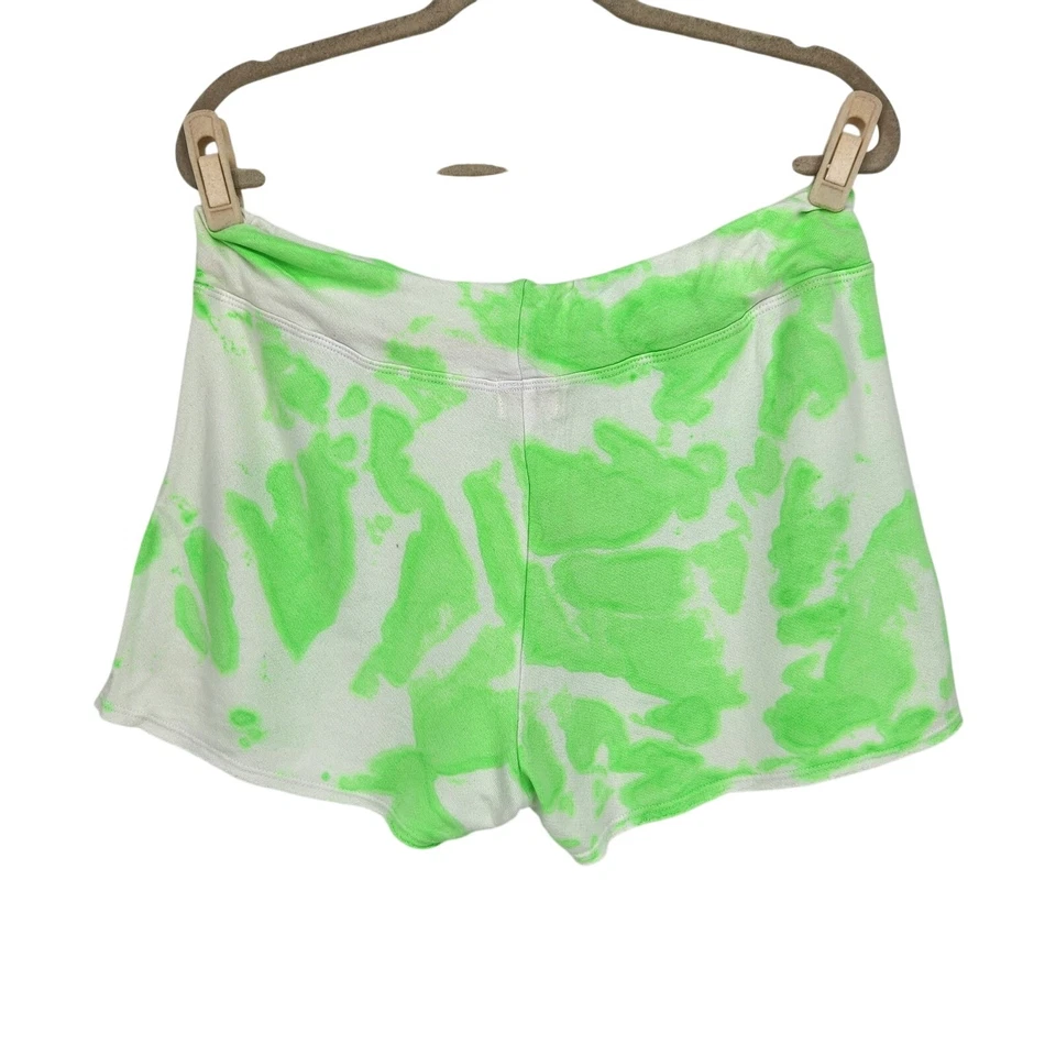Sundry By Anthropology Women Neon Green Tie Dye Rayon Cutoff Shorts Size Large - Image 4 of 4
