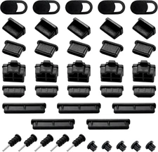 40PCS Silicone Anti-Dust Port Plugs – USB, USB-C, HDMI, RJ45, SD, Audio & Camera