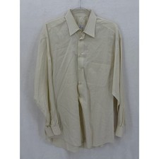 Ermenegildo Zegna Shirt Mens 16 41 Ivory 100 Cotton Long Sleeve Dress Office
