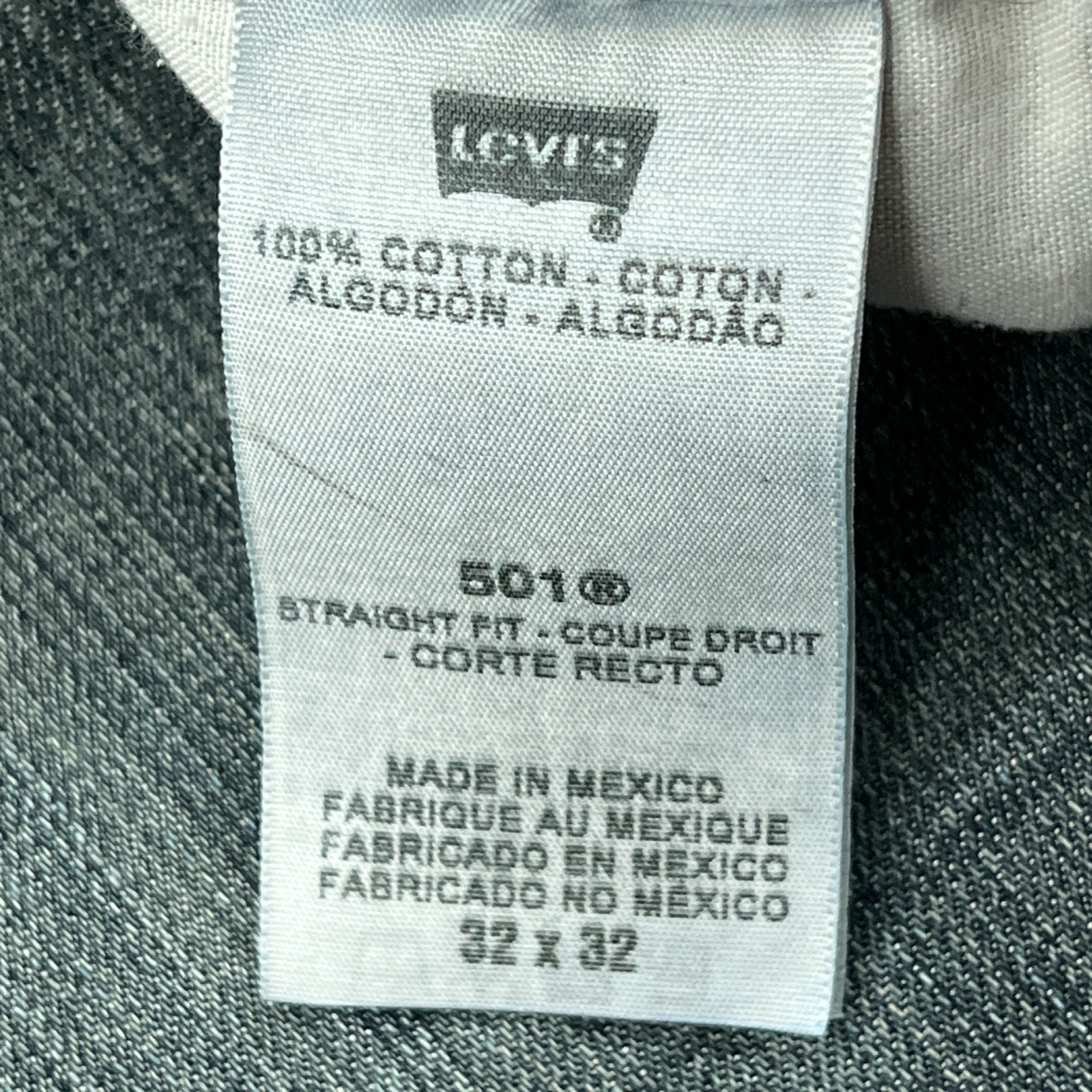 Levis 501 Jeans Men's 32x32 Blue Dark Wash Denim Button Fly Straight Leg Red Tab thumbnail 3