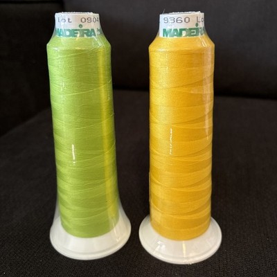 Madeira Serger Thread 100% Polyester core-spun 2000 yds each Lot of 2 Spools