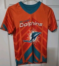 2024 NFL Flag Football Reversible DOLPHINS Orange & Green Jersey Size Youth Med.