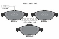 1X Textar 2314101 Bremsbelagsatz Scheibenbremse FüR Alfa Romeo Lancia