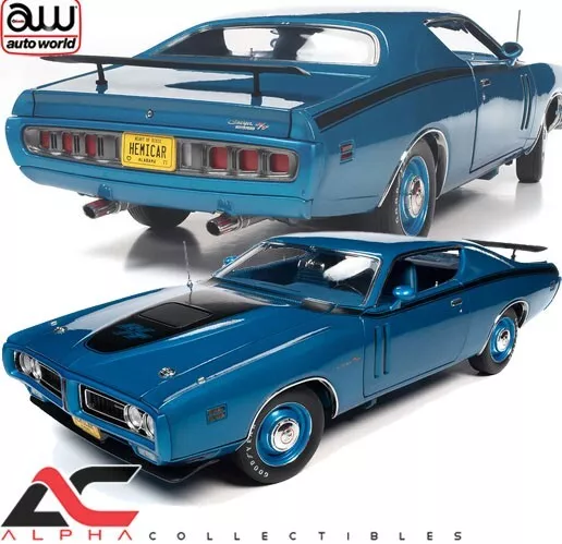 AUTOWORLD AMM1274 1:18 1971 DODGE HEMI CHARGER R/T (GB5 BLUE)