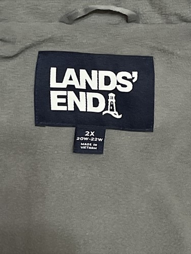 Lands End Coat Plus Sz 2X 20W /22W Primaloft Gray Midi Length Warm Winter Hood - Picture 14 of 22