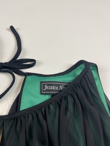 Jessica Howard Dress Women Size 12 Green Empire Waist Princess Sequin Flare - Picture 7 of 20
