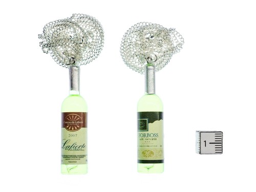 Vino Blanco Cadena Miniblings Collar Beber Botella 60cm Plástico Vino Verde - Imagen 4 de 4
