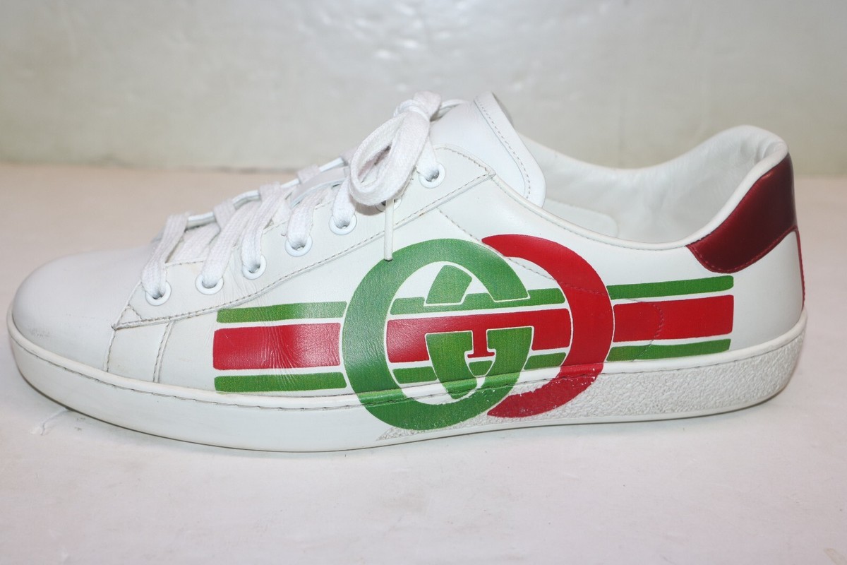 Gucci 576136 Ace Interlocking G White Sneaker Shoes Size 9 Gucci 576136 Ace Interlocking G White Sneaker Shoes Size 9