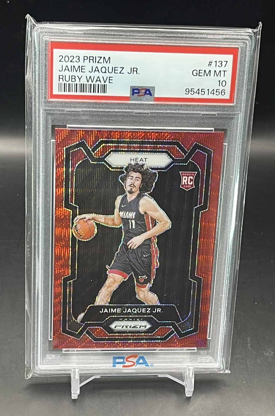 2023 Panini Prizm Ruby Wave Jaime Jaquez Jr. #137 PSA 10 Heat RC Color Match