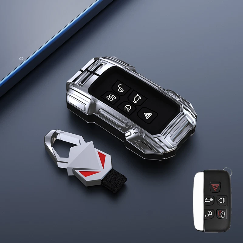 Alloy Silicone Car Key Case Cover For Jaguar XE XF XJ For Land Rover Range Rover - Image 4 of 4