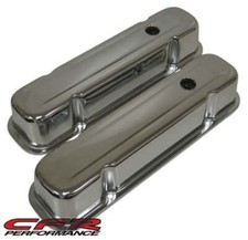 For 1959-1979 Pontiac 301-326-350-421-428-455 V8 Tall Steel Valve Covers Chrome