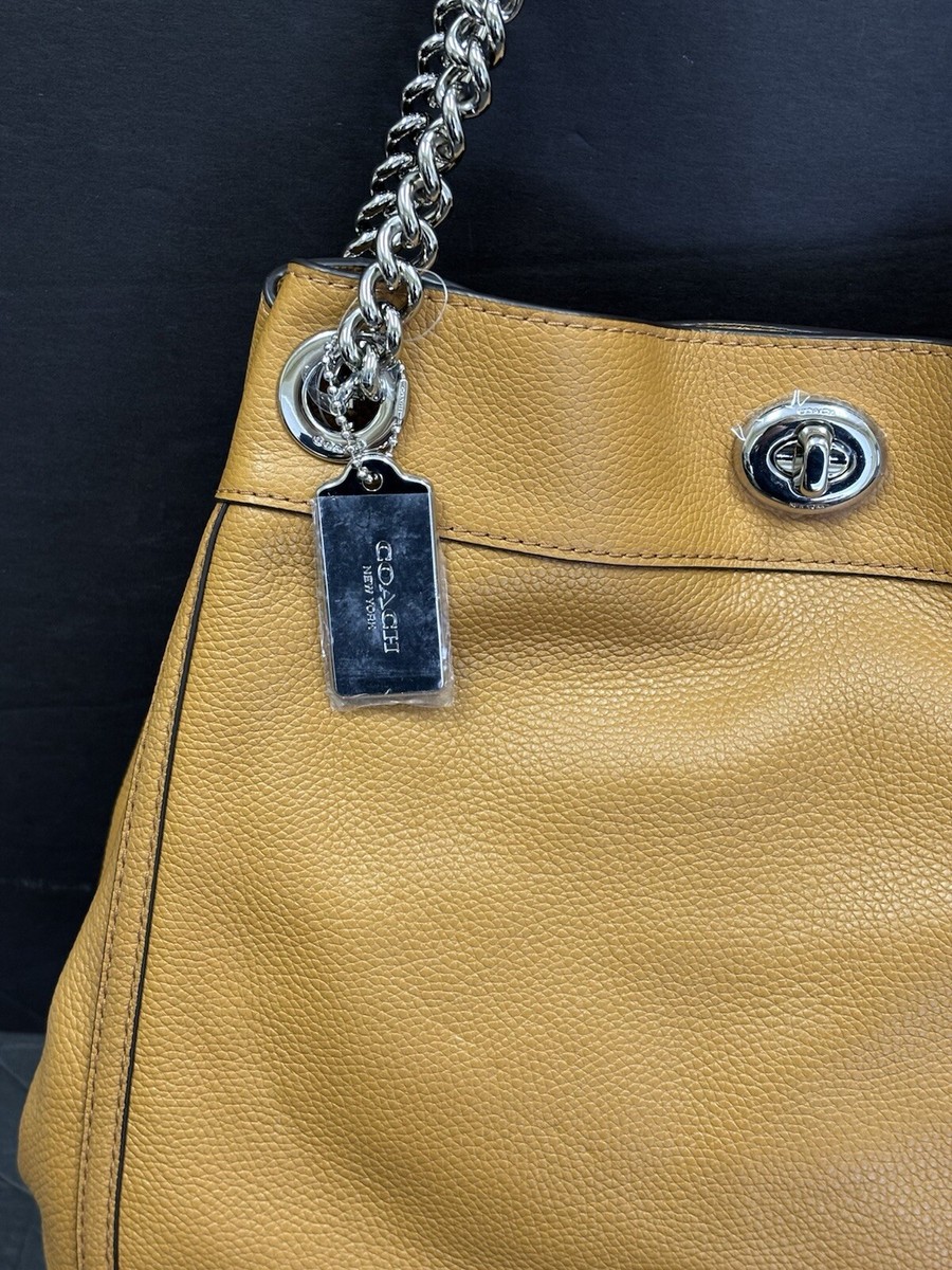 Coach 36855 TURNLOCK EDIE LIGHT SADDLE SHOULDER BAG IN PEBBLE