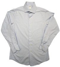 Vintage Brooks Brothers Shirt Mens 15 33 Blue Stripe Spread USA  flaw 