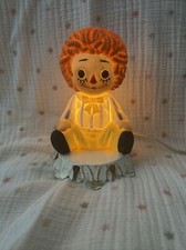 Vintage Metal  Ceramic Raggedy Andy Night Light Lamp 6" tall Works Great