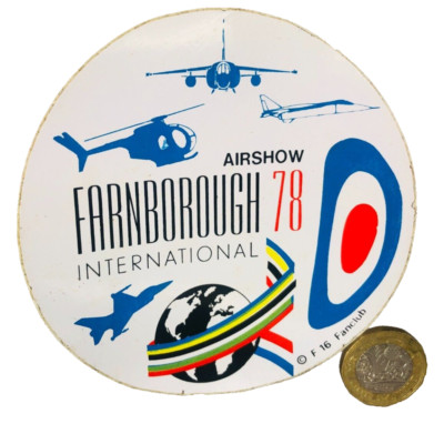Aufkleber Flugzeug Farnborough Airshow 1978 Flugzeug selten Vintage Flying ra