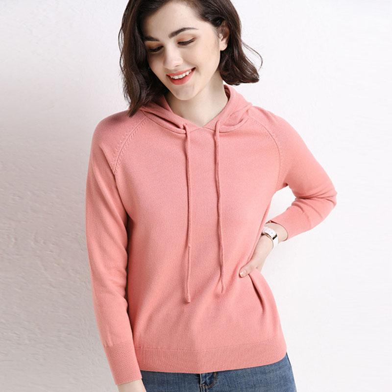 Hoodie Long Sleeve Cashmere Sweater Pullover Loose Hoodie Knitted womens sweater eBay