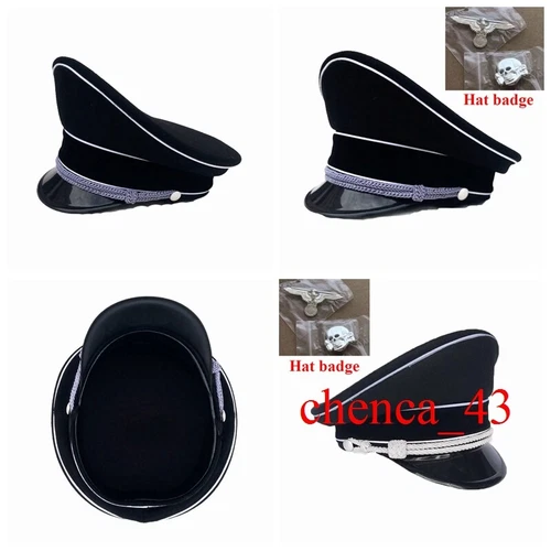 WW2 WWII German Army Elite Officer Woolen Big Brim Hat Military Cap Collection