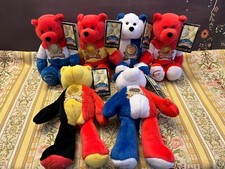 Euro Bear Coin Collectible Limited Treasures Bear Plush 9" LOT of 6 NOSWT