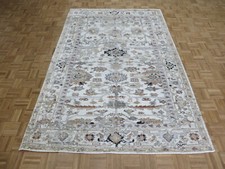 6'2 x 9 Hand Knotted Ivory Oushak Oriental Rug G12085