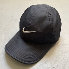 Nike Featherlight Dri-Fit Tennis Athletic Running Hat Cap Mesh Black Adjustable