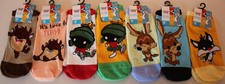Looney Tunes Kids Ankle High Socks Baby Tasmanian Devil Marvin Coyote NWT 1 Size