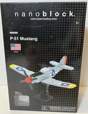 Nanoblock P-51 Mustang 480 + Pieces Micro-Sized Building Blocks Sealed NIB