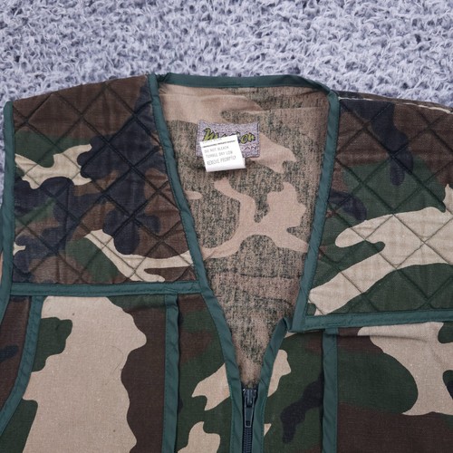Vintage Master Sportsman Hunting Vest Mens Large Green Camo Hunting Game Pocket - Picture 6 of 15