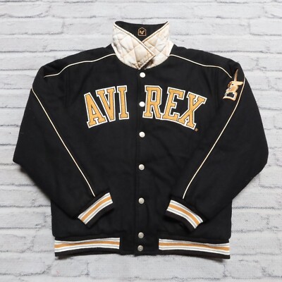ジャケット・アウター Avirex varsity jacket vintage Vintage 00s Avirex Reversible Varsity Jacket Size L 16/18 Black