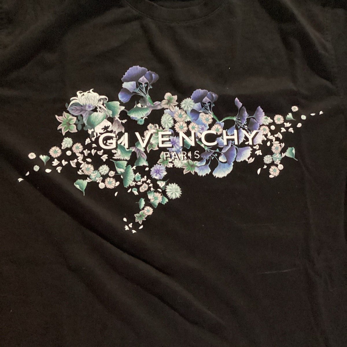 Givenchy Flower Design T Shirt Small Hole And Black Stains. See