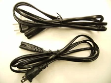 2 Pack Lot 2 Prong Common Electronics Power Cable Cord Wire General Use Electric