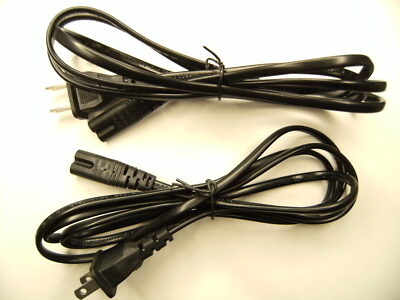 2x Pack Lot 2 Prong Common Electronics Power Cable Cord Wire Positive Negative