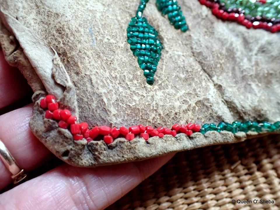 Native American Beadwork Leather Tobacco Medicine Pouch Antique - image 4 of 4